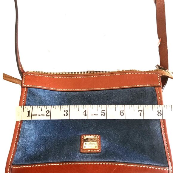 Vintage Authentic Dooney & Bourke Two-Tone Blue Suede Leather Shoulder Purse - Picture 4 of 6